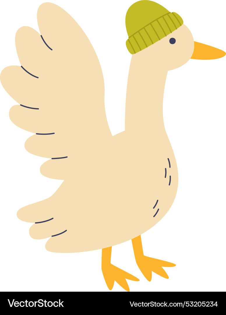 Goose with hat Royalty Free Vector Image VectorStock