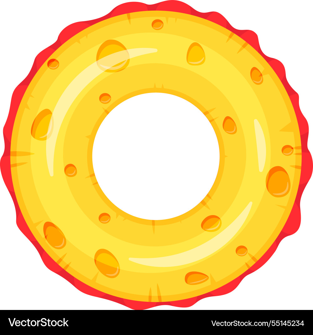 Inflatable ring with cheese pattern floating Inflatable ring with cheese pattern floating vector image