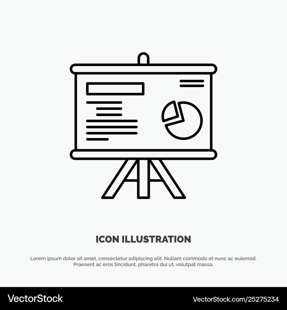 Presentation board projector graph line icon Presentation board projector graph line icon vector image