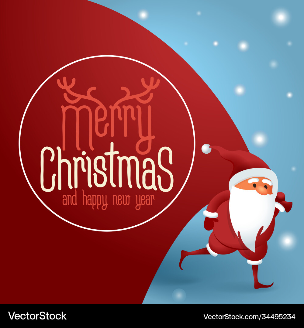 Santa claus with a huge bag Santa claus with a huge bag vector image
