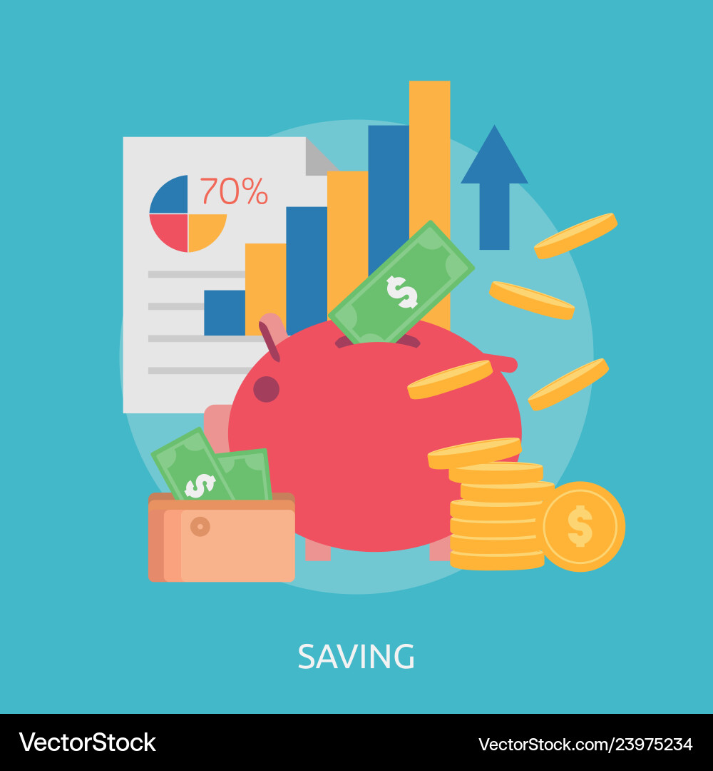 Saving conceptual design vector image