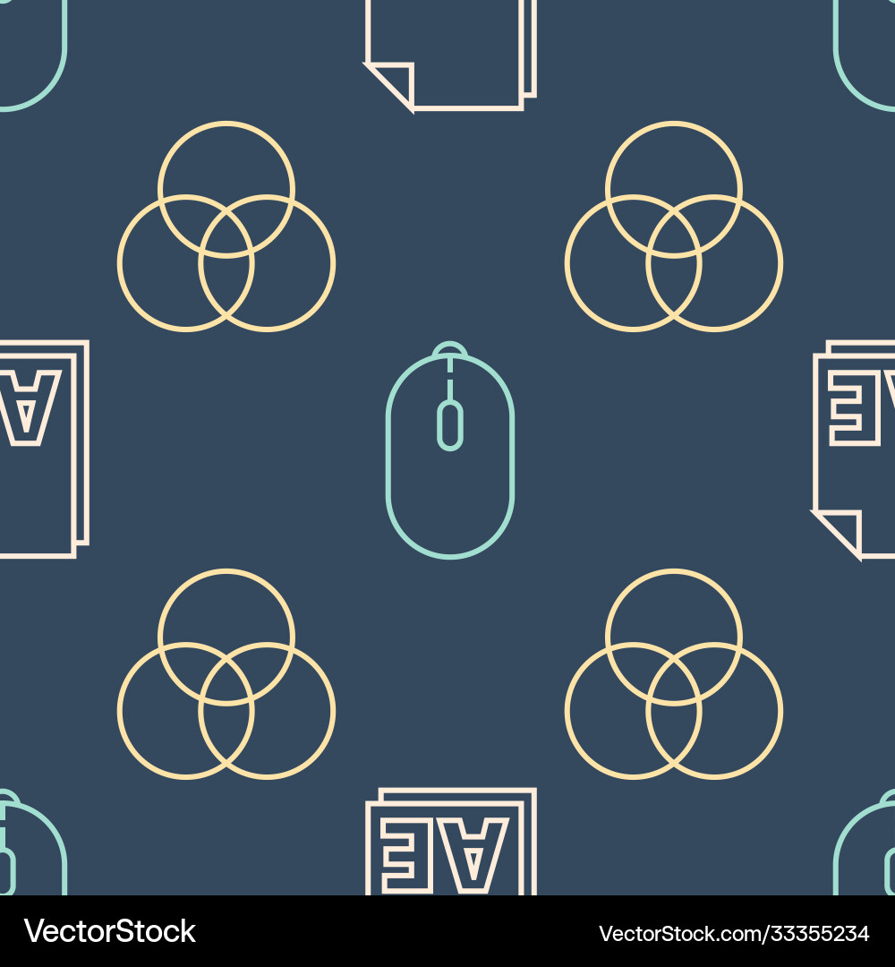 Set line ae file document rgb and cmyk color Vector Image