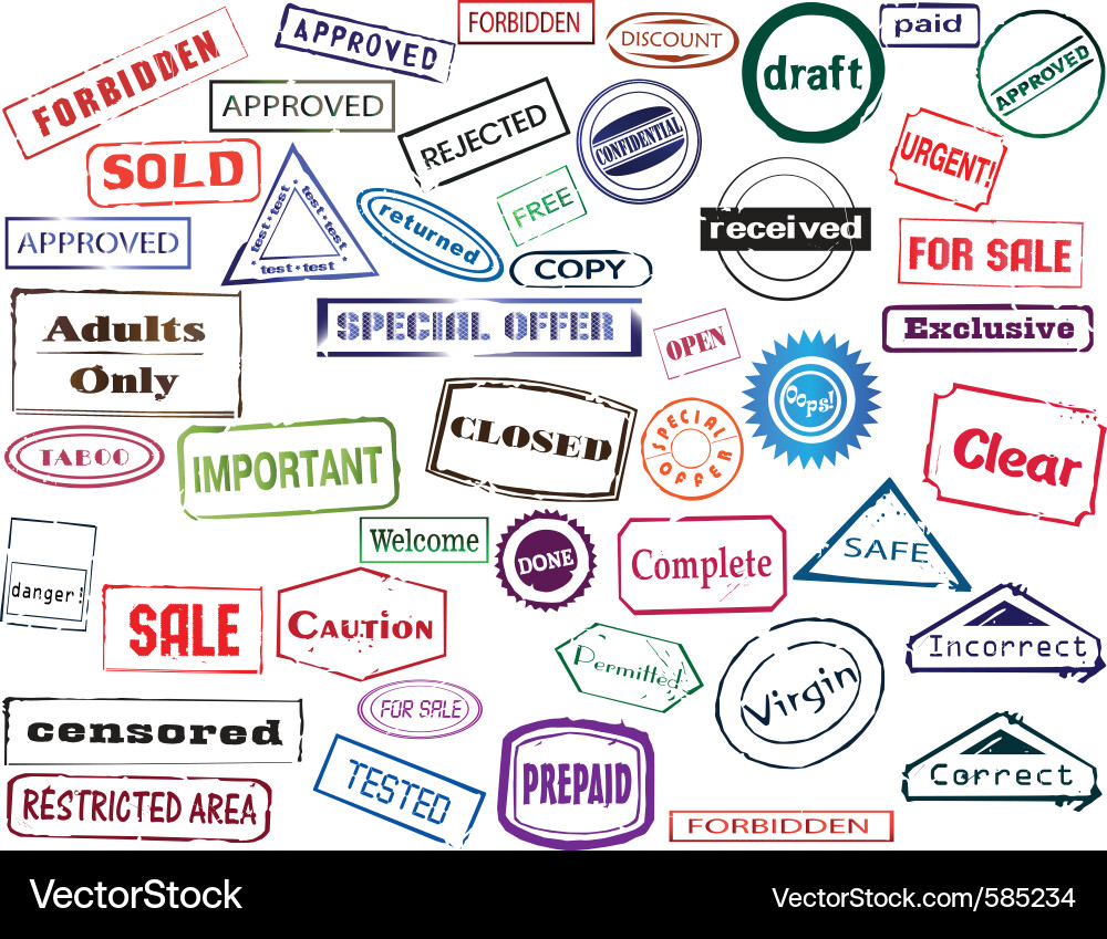 Stamp Collection Set Vector Image