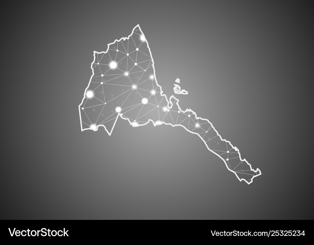 Wireframe mesh polygonal eritrea map abstrakt Wireframe mesh polygonal eritrea map abstrakt vektorbild