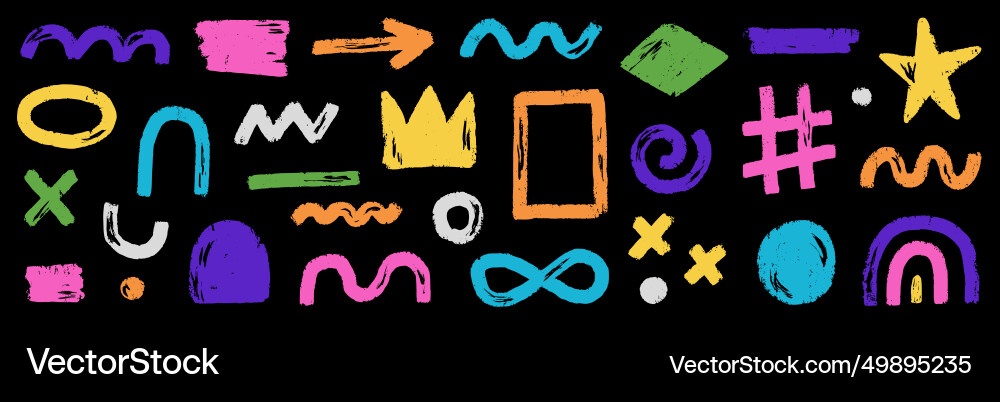 Abstract element shape set color graphic modern vector image