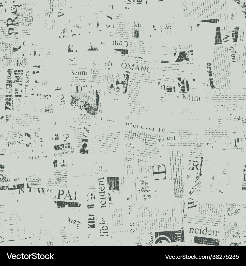 Abstract seamless pattern on a newspaper theme vector image