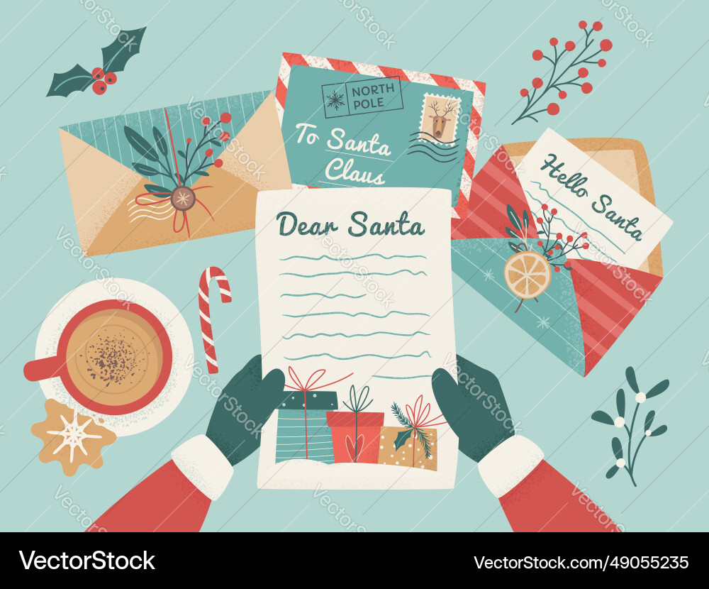 Christmas Eve Celebration Flatlay Vector Image