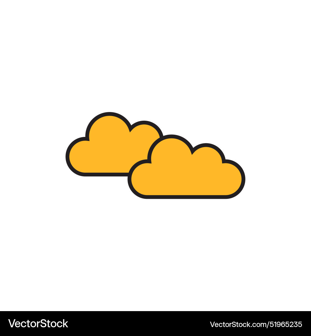 Cloud icon in flat style with background Vector Image