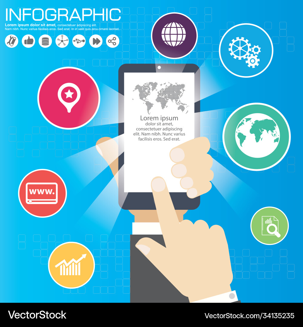 Global communication concept with flat icons Global communication concept with flat icons Vector Image