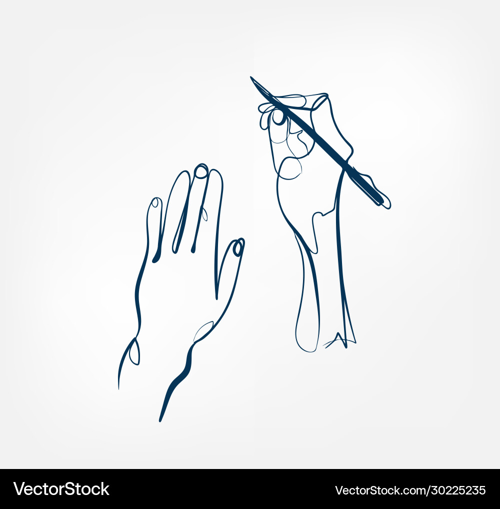 Hand pen write one line design element isolated vector image