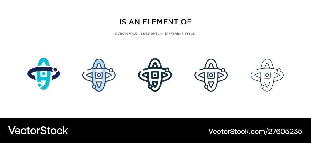 Is an element icon in different style two vector image
