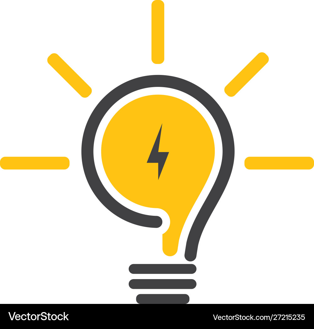 Modern Lightbulb Icon Vector Image
