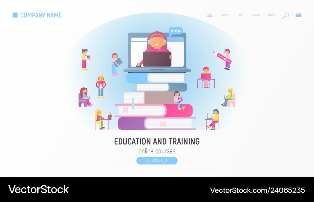 Online courses tutorials e-learning Online courses tutorials e-learning vector image