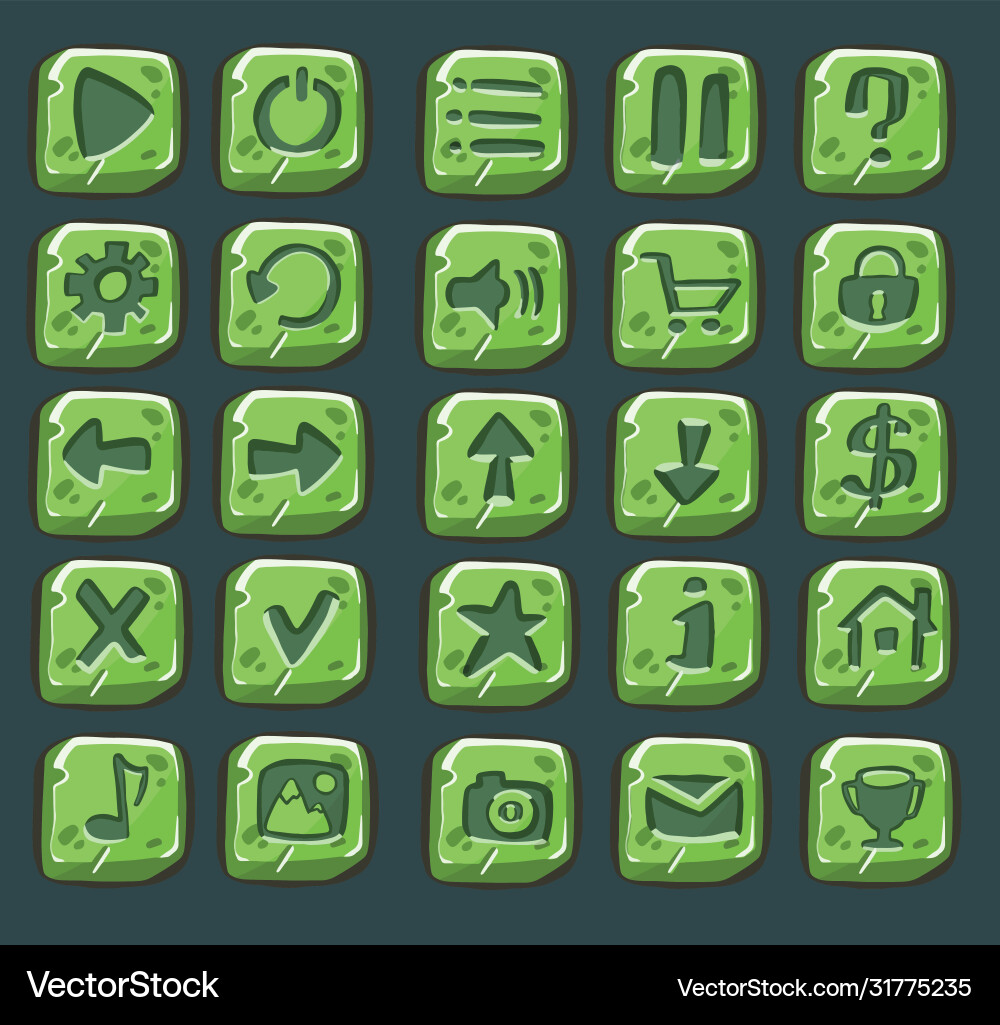 Set of web square button Vector Image