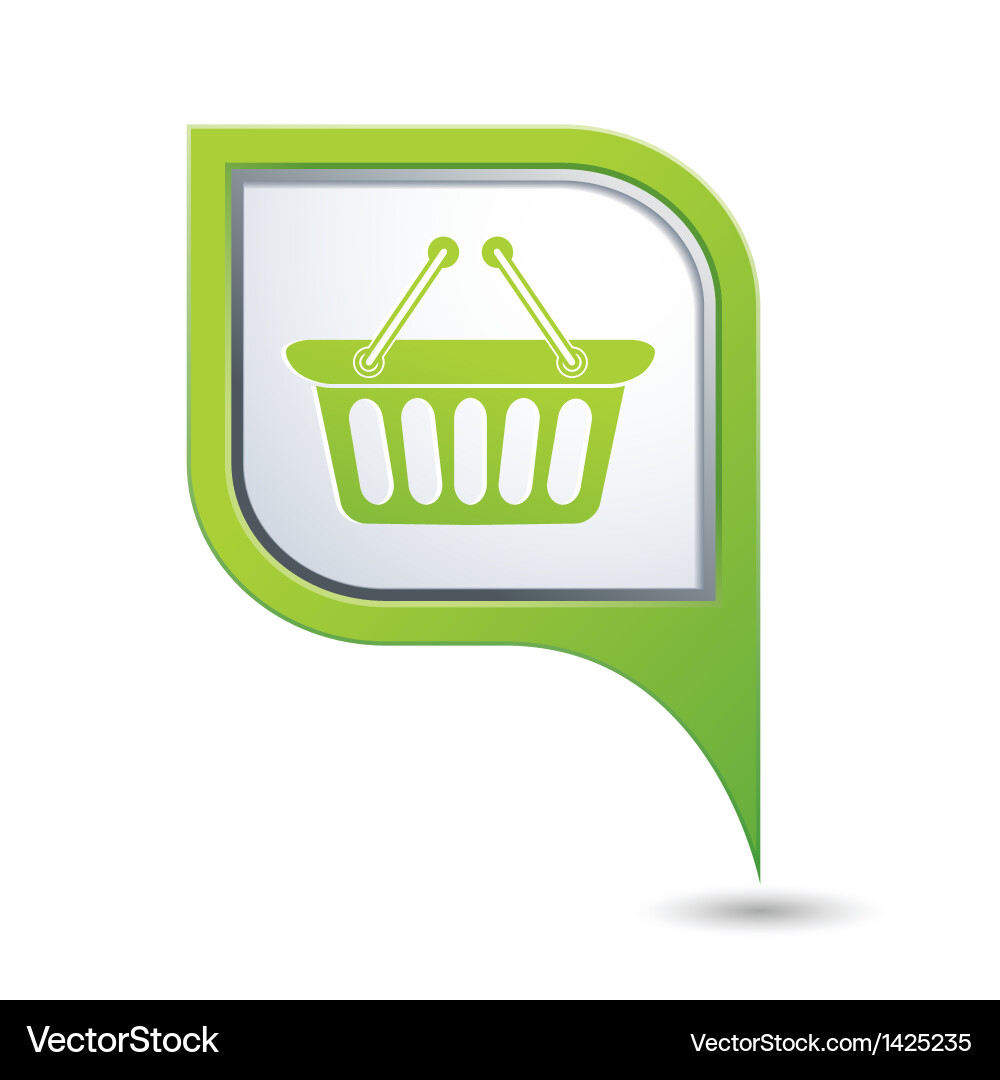 Shop basket on map pointer vector image
