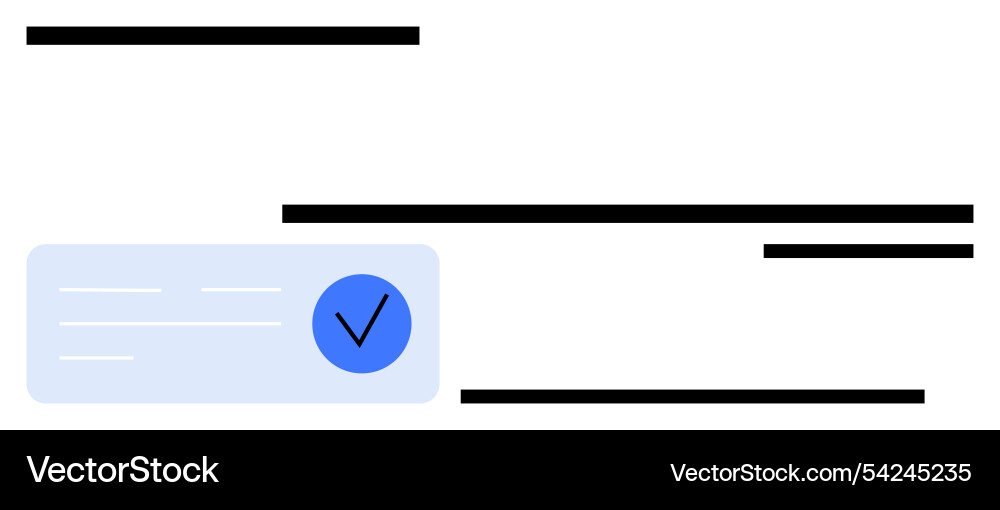Verification process with checkmark indicating vector image