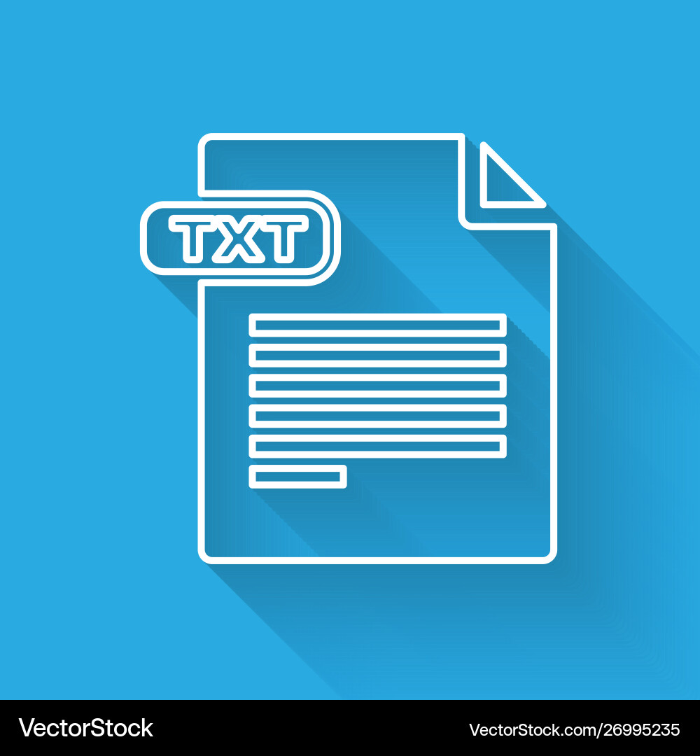 White line txt file document download button vector image