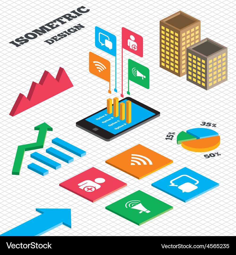 Wifi and chat bubbles add user megaphone vector image