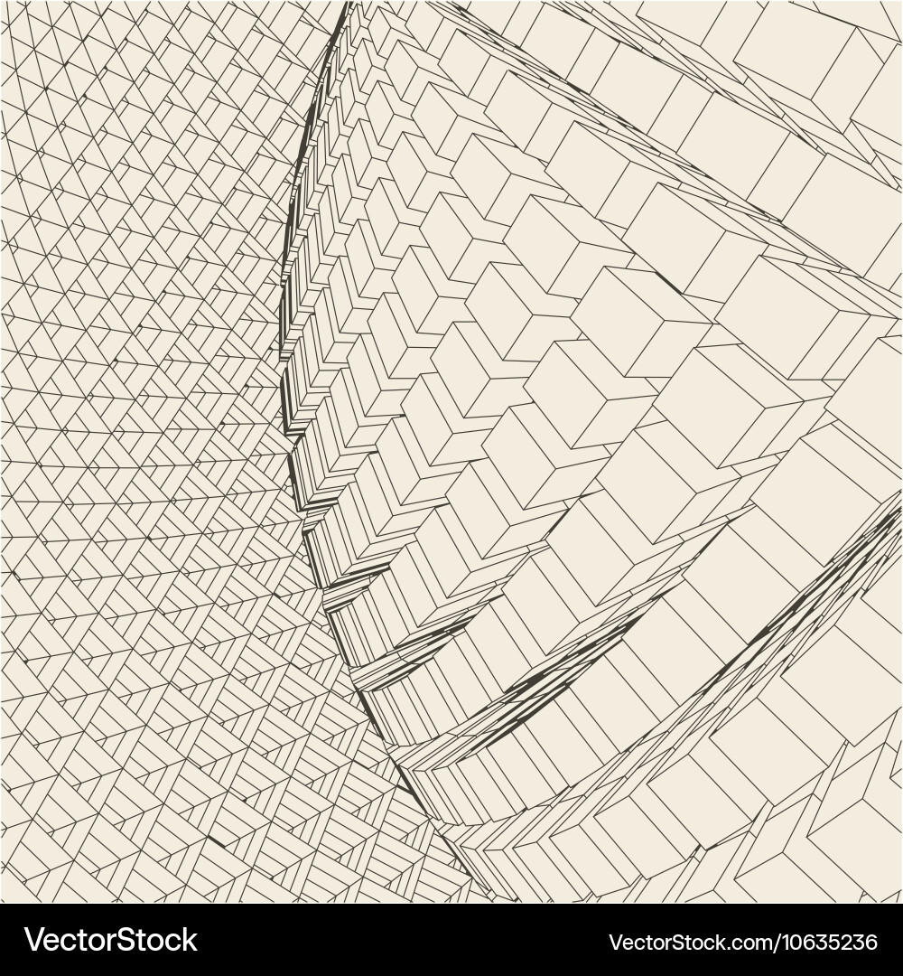 Abstract 3d illuminated distorted mesh sphere vector image