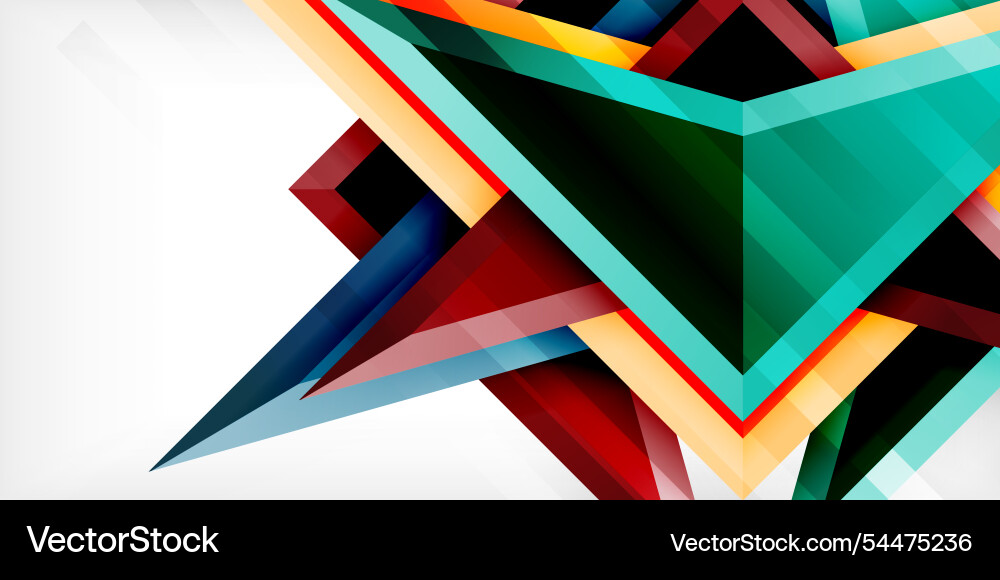 Abstract background color triangles and arrows vector image