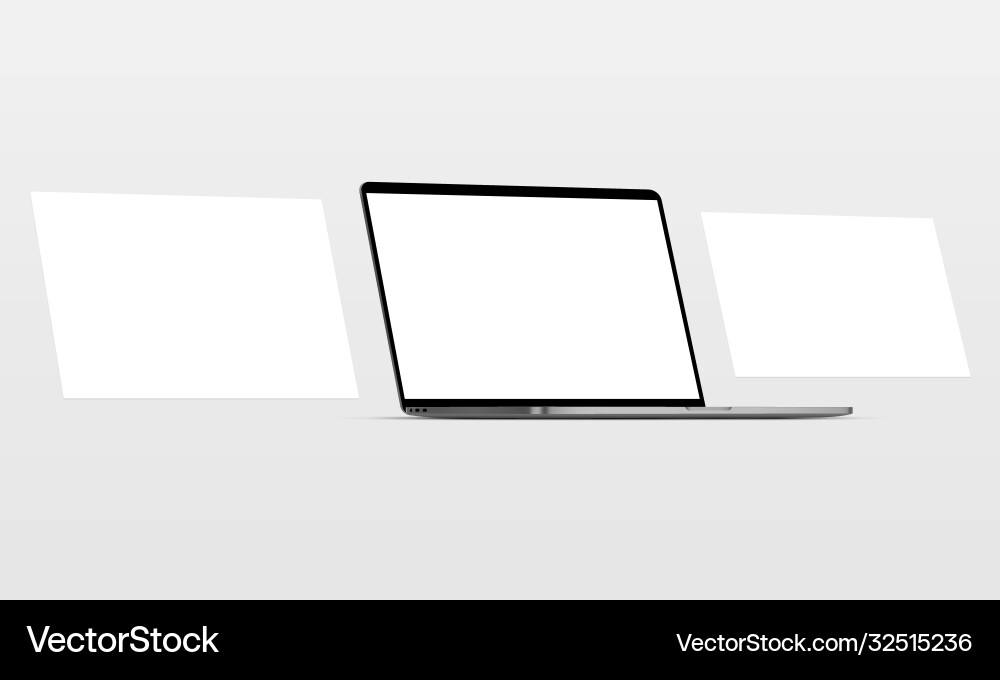 Blank Laptop Screen Mockup Vector Image