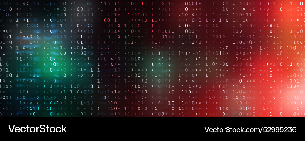 Digital binary code on dark red background data Digital binary code on dark red background data vector image