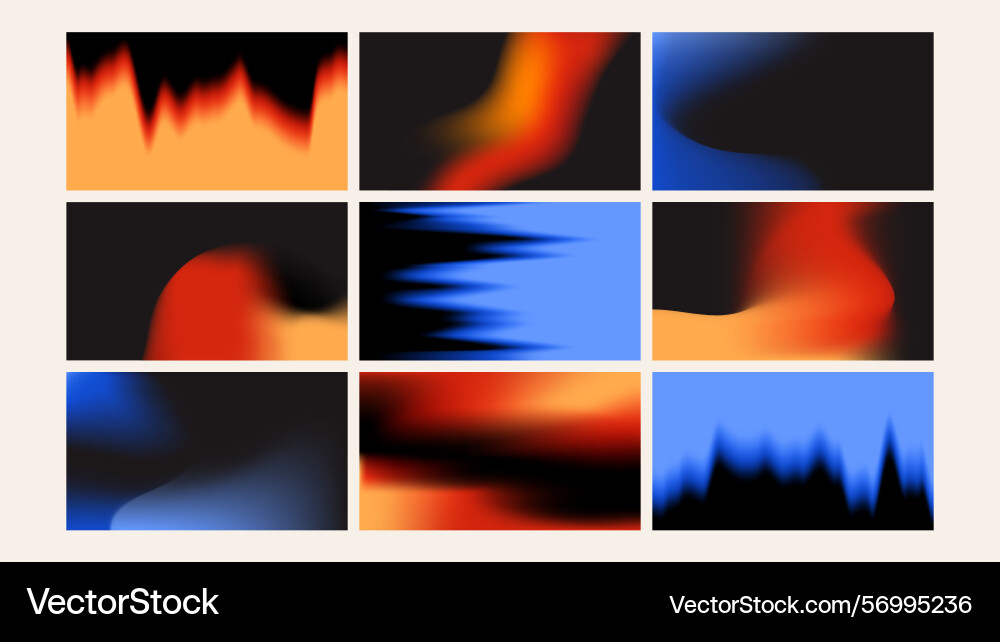 Dynamic dark abstract fluid background set Vector Image