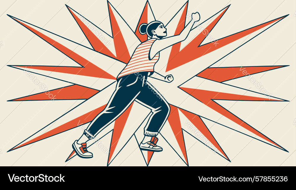 Dynamic roller skater with exploding lines Vector Image