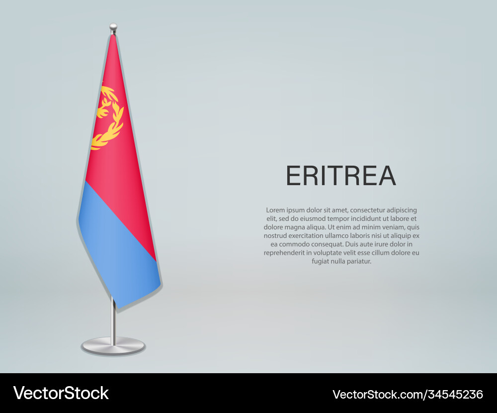 Eritrea Flag on Stand Vector Image