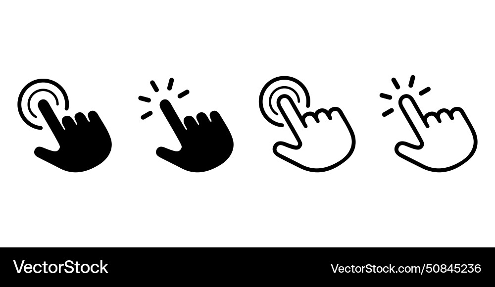 Hand Cursor Icon Set - Pointer & Click vektorbild