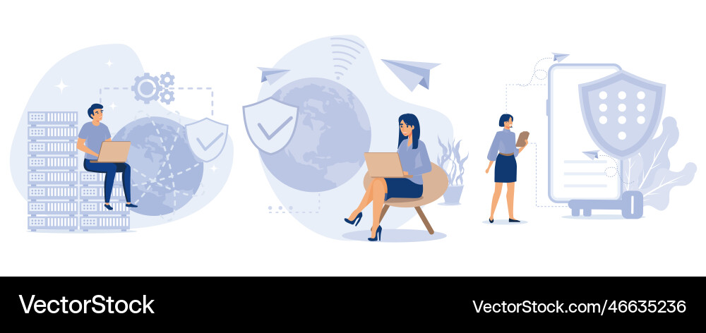 Internet security settings proxy server vpn Vector Image