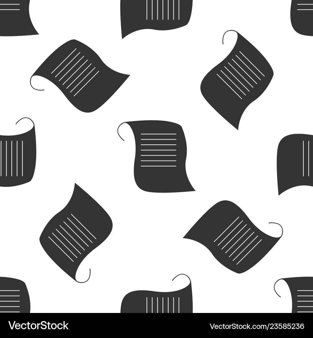 Paper scroll icon seamless pattern Paper scroll icon seamless pattern vector image