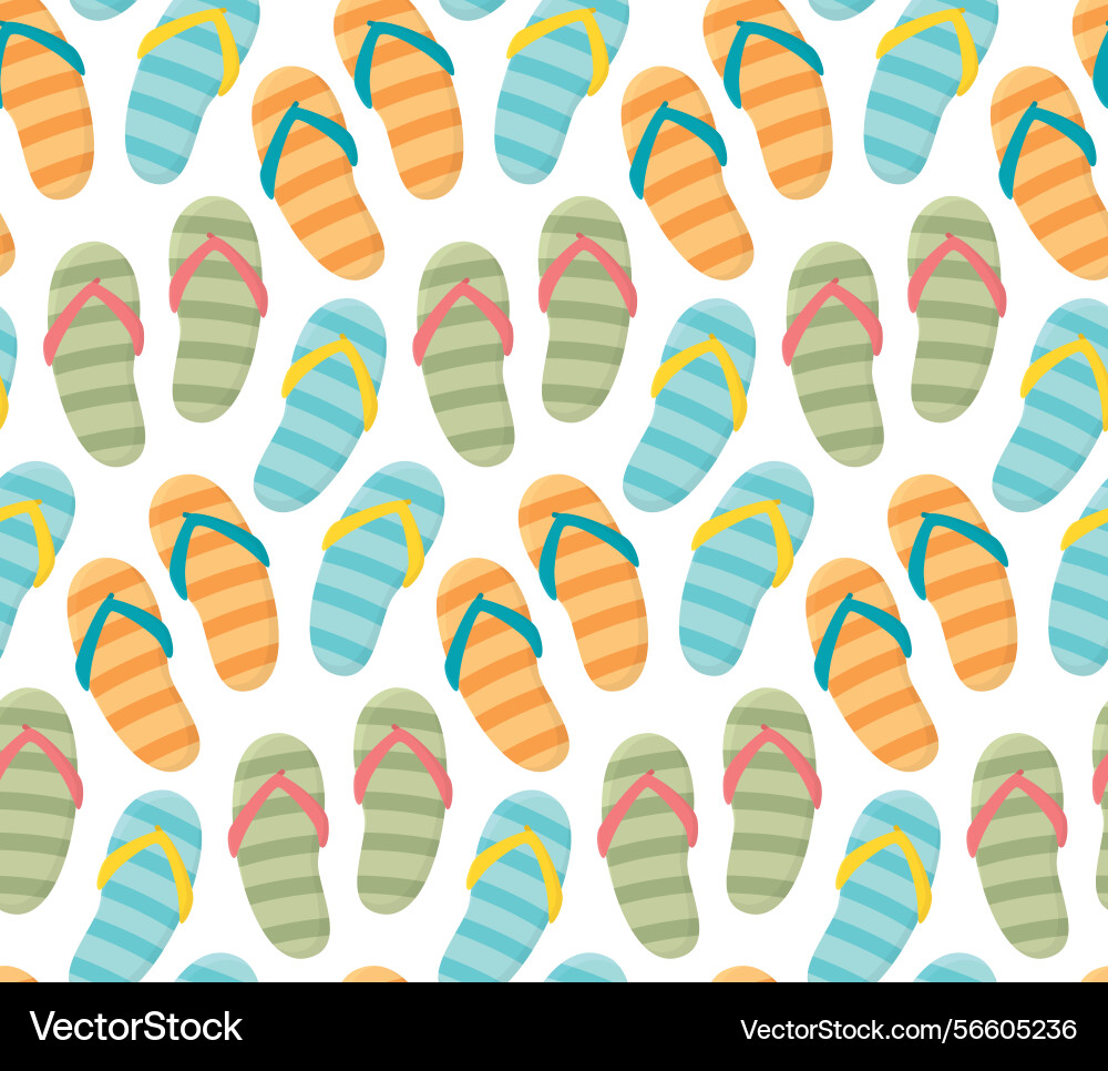 Seamless pattern with colorful flip flops Vector Image