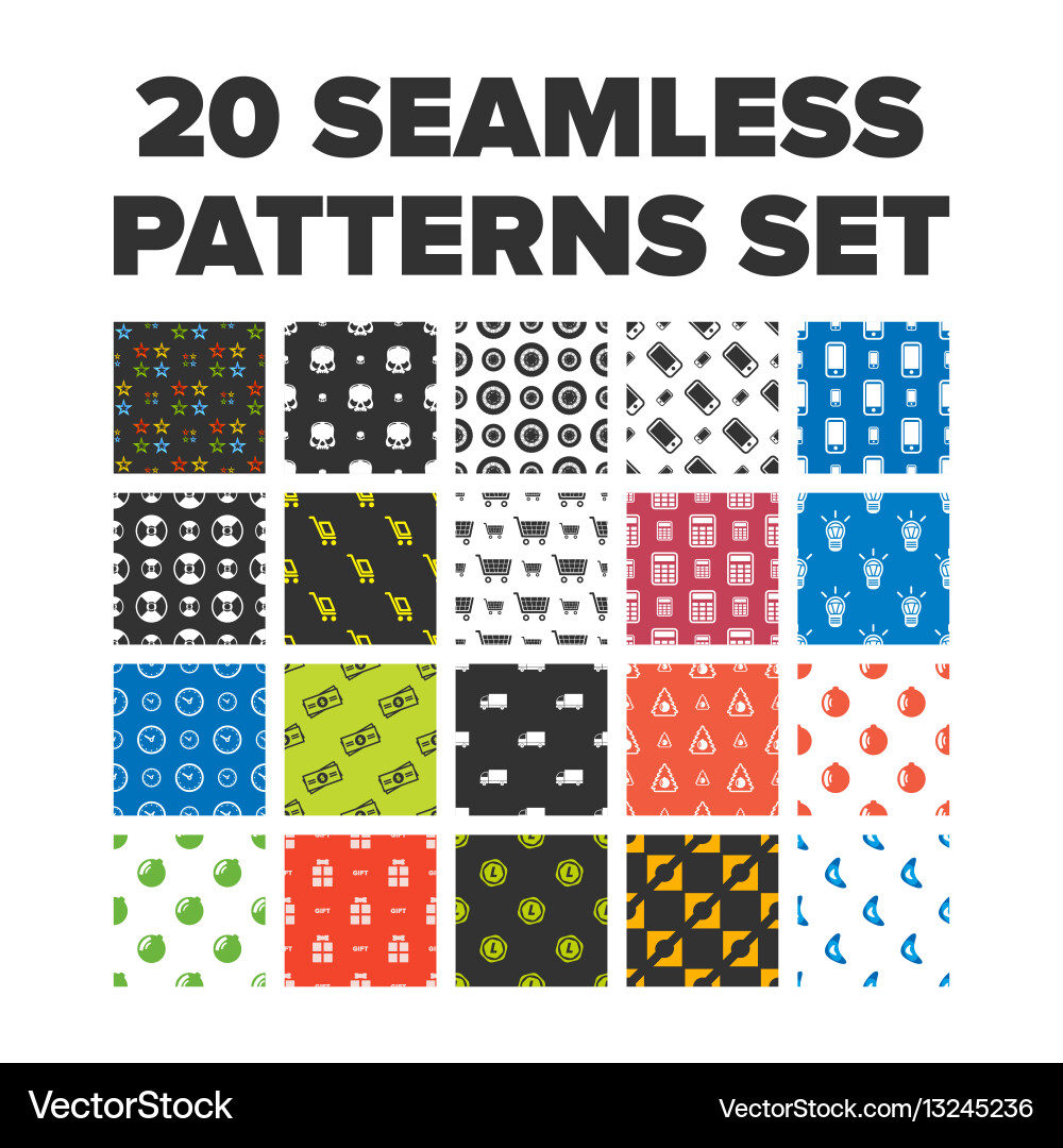Seamless patterns set vector image