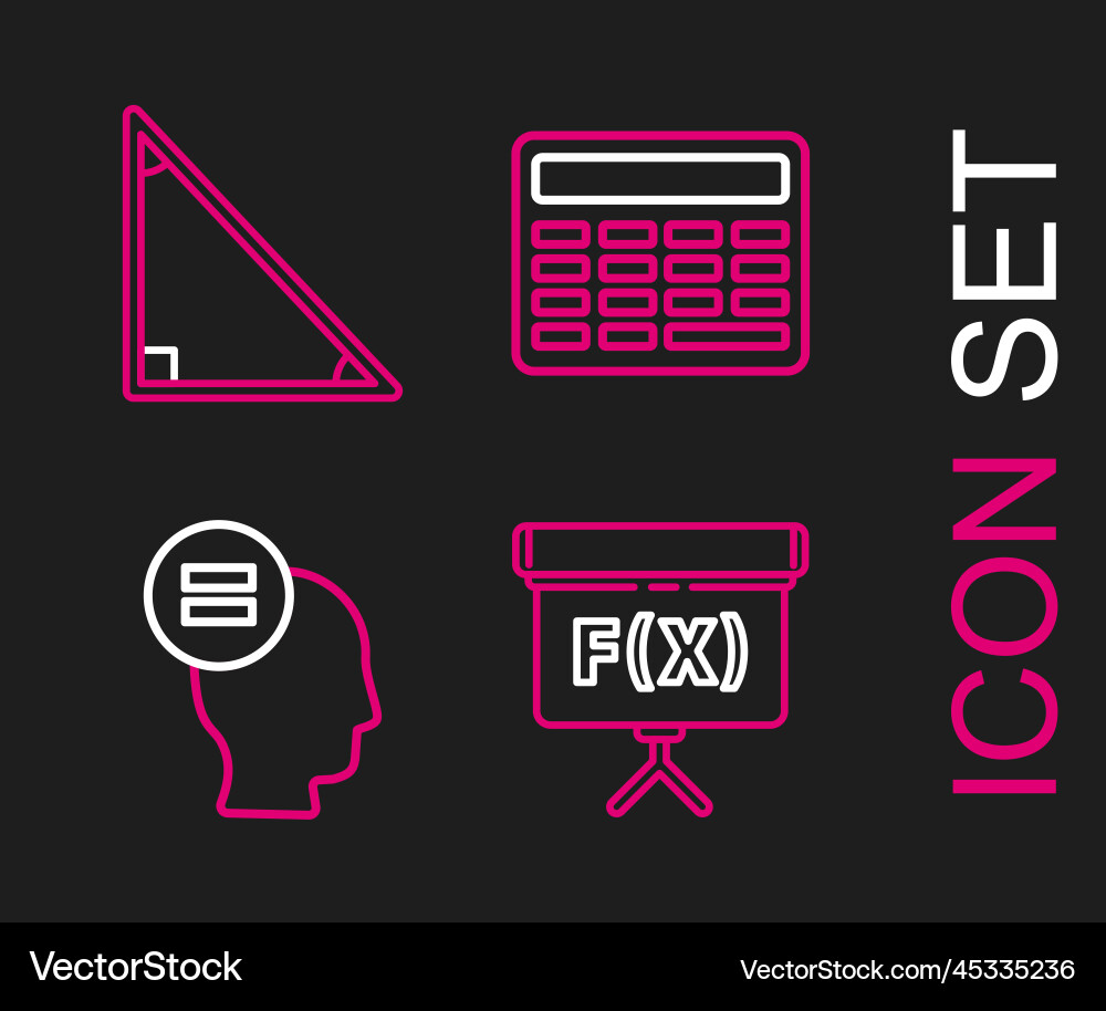 Set line chalkboard calculation calculator Set line chalkboard calculation calculator vector image