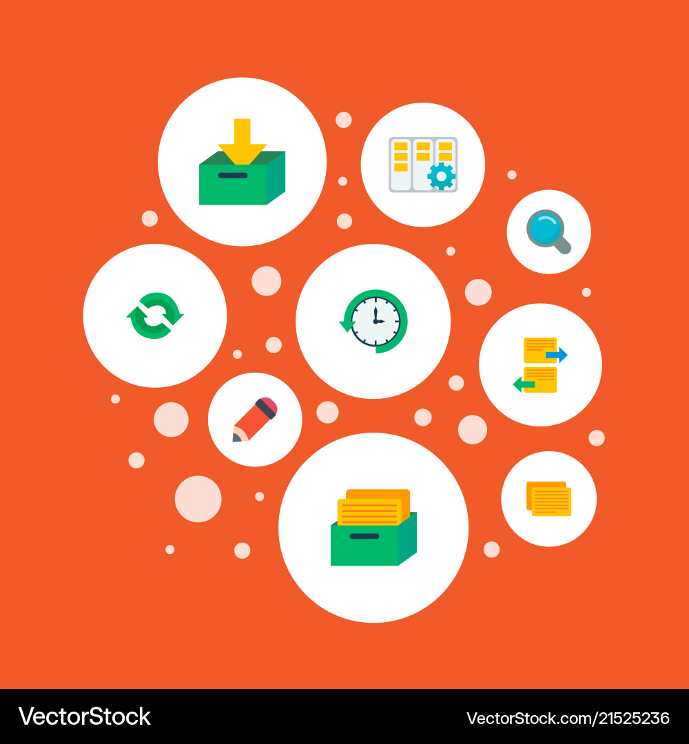 Set task manager icons flat style symbols Set task manager icons flat style symbols vector image
