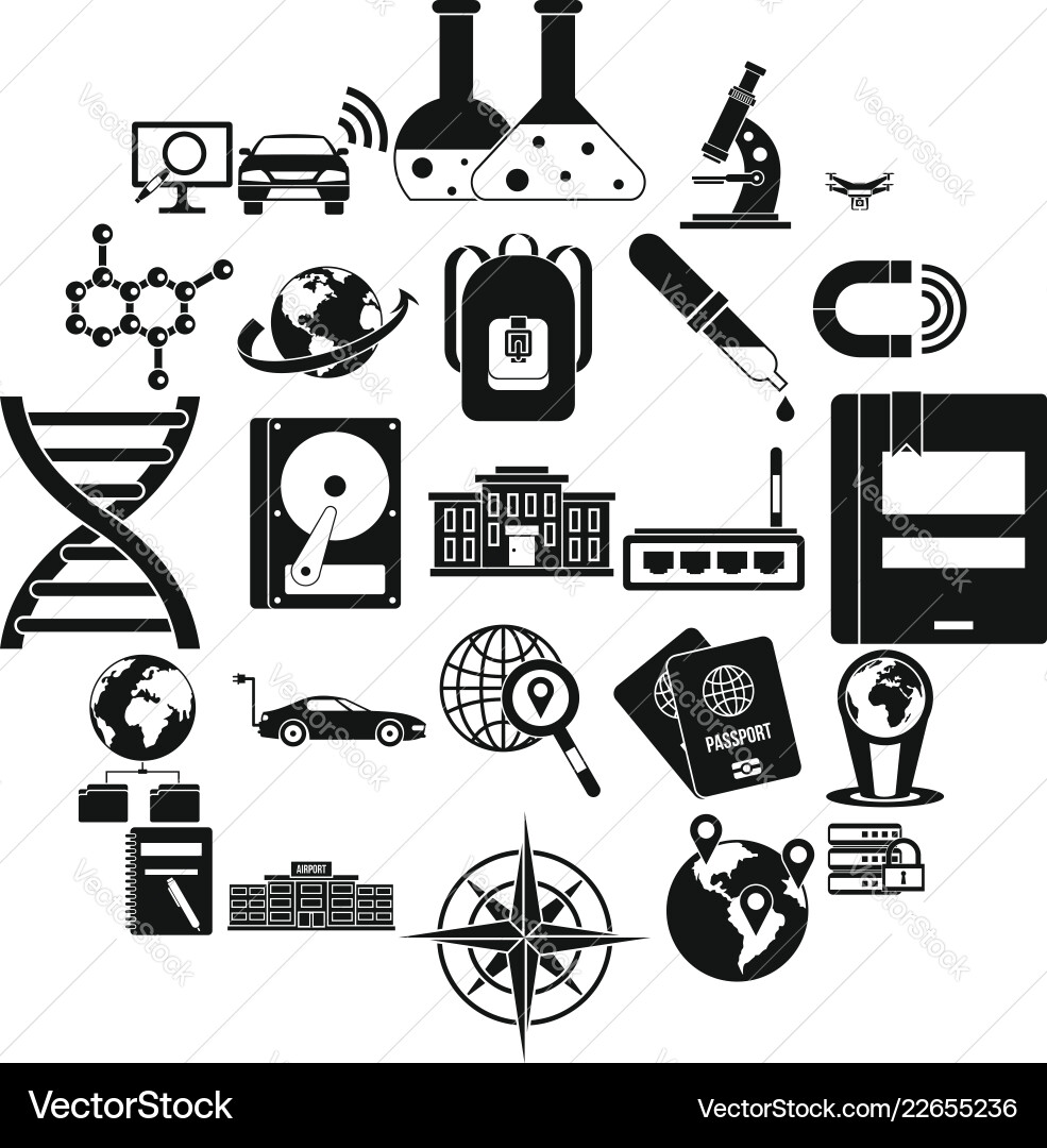 Technical evolution icons set simple style Technical evolution icons set simple style vector image
