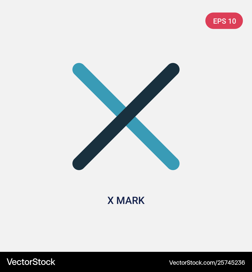 Two color x mark icon from interface concept Vector Image