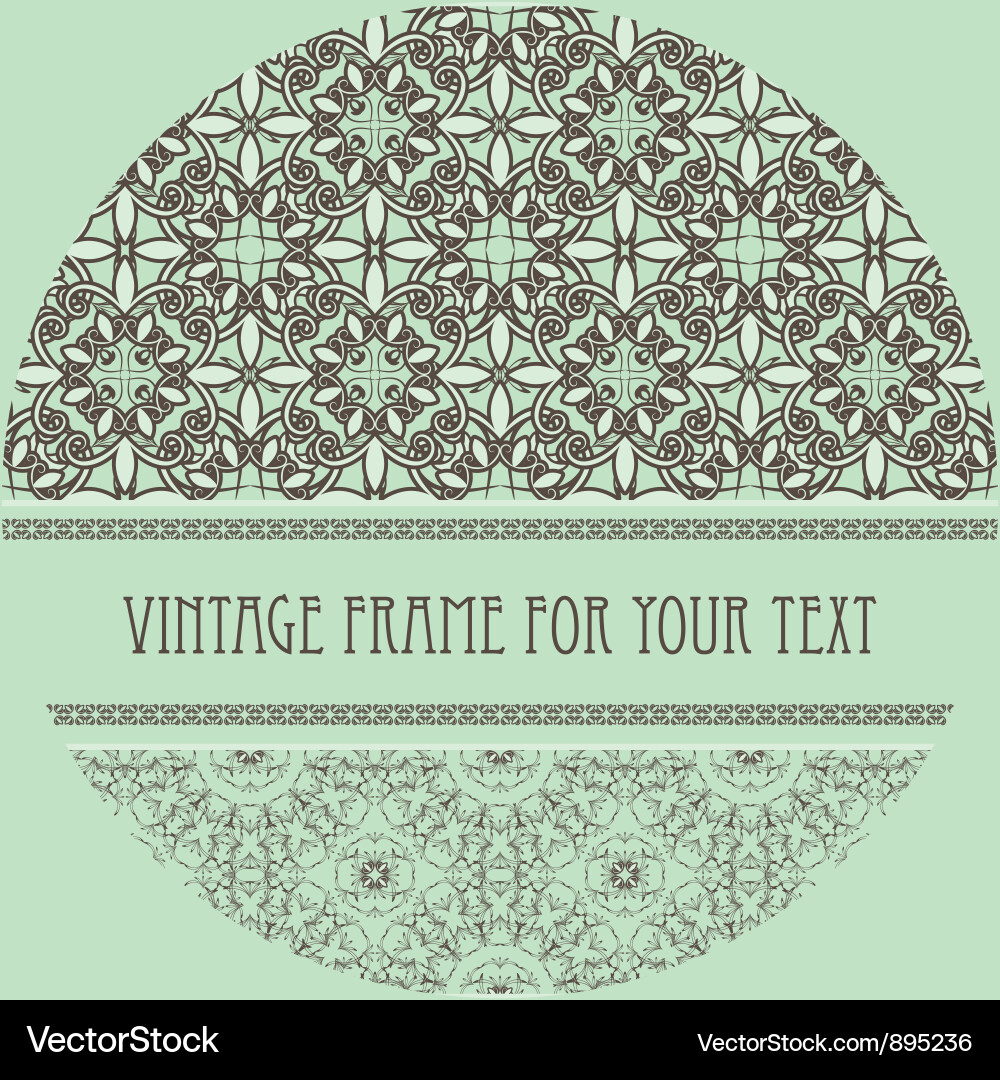Vintage pattern with frame for your text Vector Image