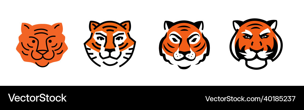 Abstract Tiger Logo - Lines & Shapes Vector Image