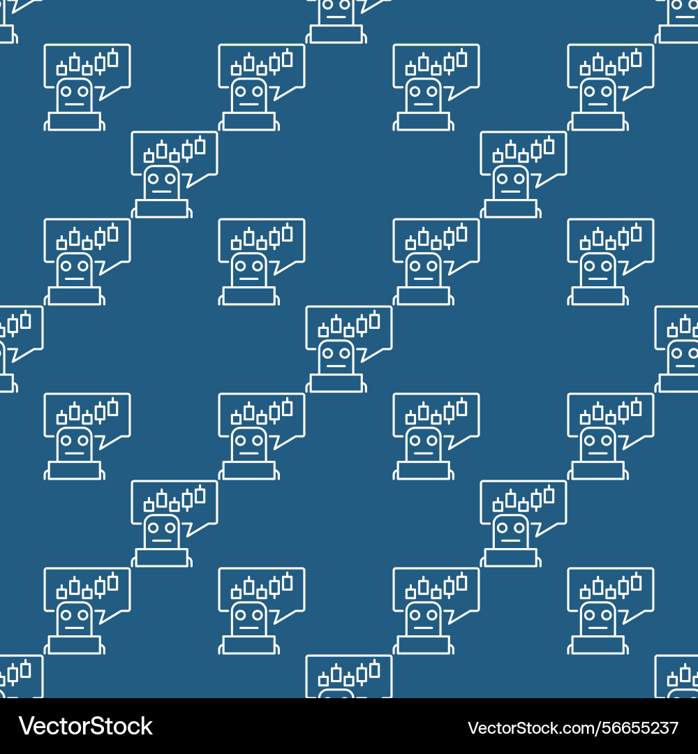 Ai trading bot candlestick chart with robot Ai trading bot candlestick chart with robot vector image