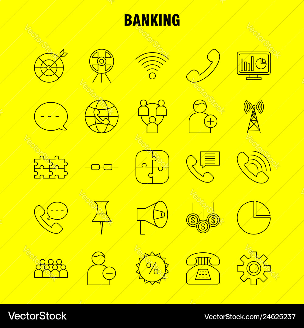 Banking line icon for web print and mobile uxui Banking line icon for web print and mobile uxui vector image