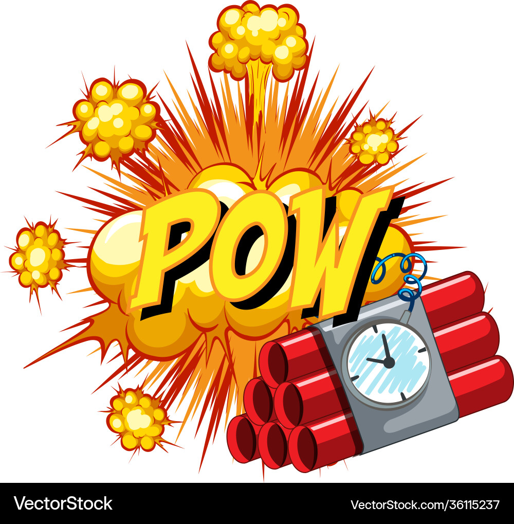 Comic speech bubble with pow text Comic speech bubble with pow text vector image
