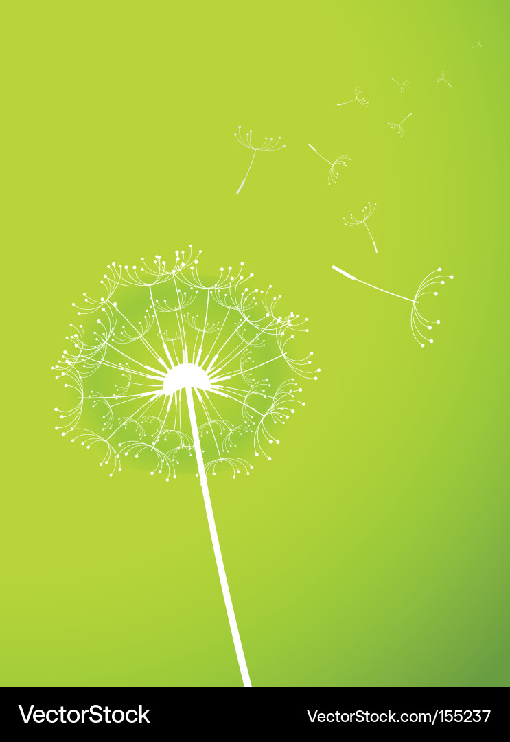 Dandelion in Wind Vector Image