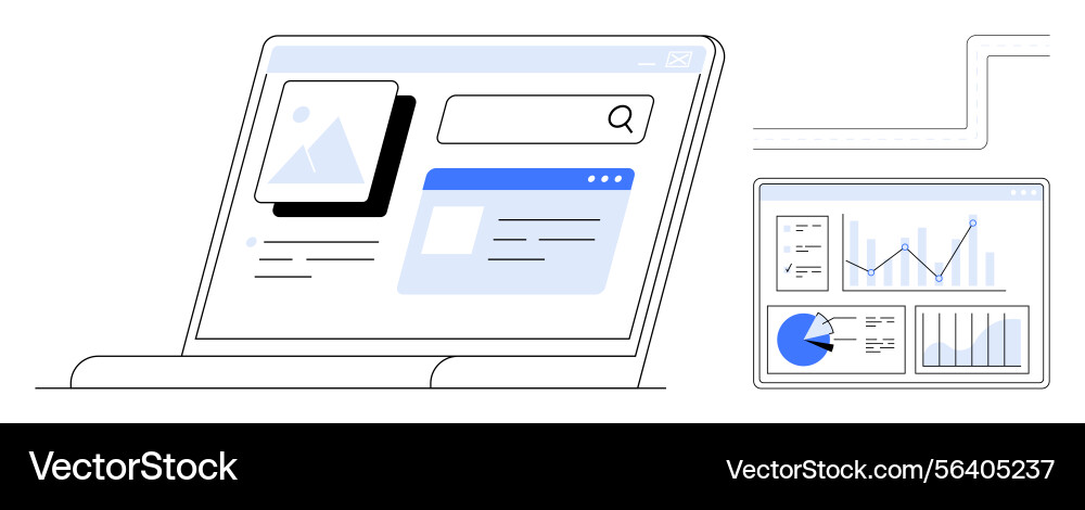 Digital dashboard with search functionality Digital dashboard with search functionality vector image