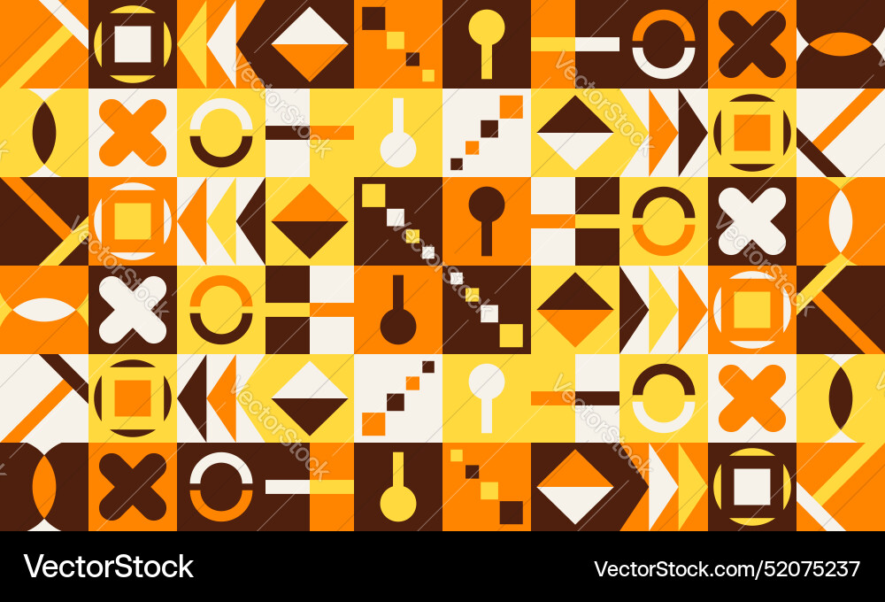 Flat color block abstract pattern Vector Image