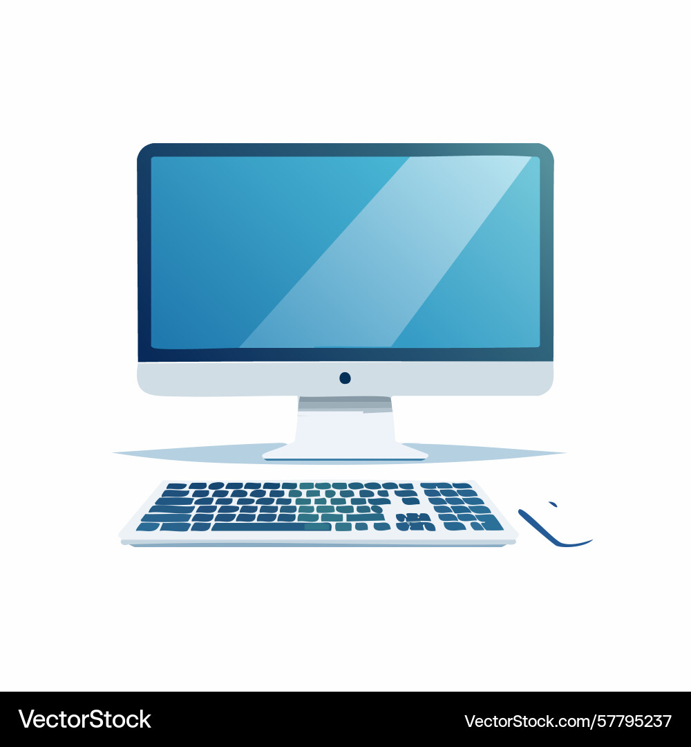 Flat design of a modern computer setup vector image