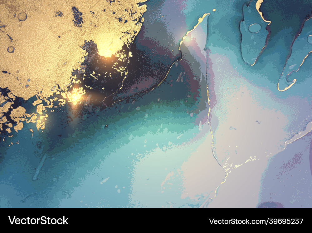 Gold blue and celadon abstract marble background Gold blue and celadon abstract marble background vector image