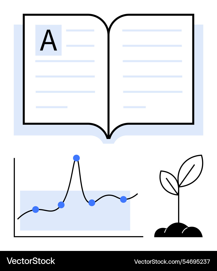Growth and knowledge exploring the connection Vector Image