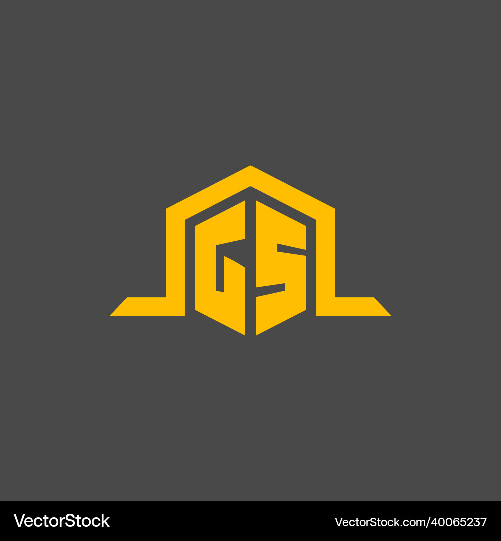 Gs monogram initial logo with hexagon style design Gs monogram initial logo with hexagon style design Vector Image